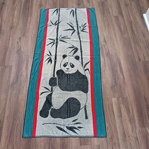 Vintage Ipanema Beach Towel Panda Bear Bamboo Cecil Saybah 25 x 54